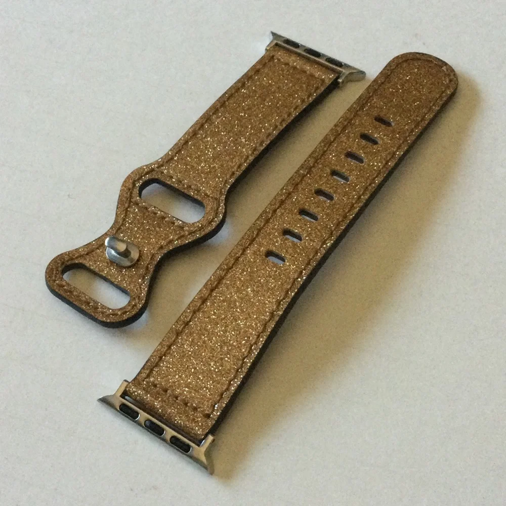 POSH TECH CALLIE PATENT LEATHER GOLD GLITTER APPLE WATCH BAND 42/44 mm NWOT
